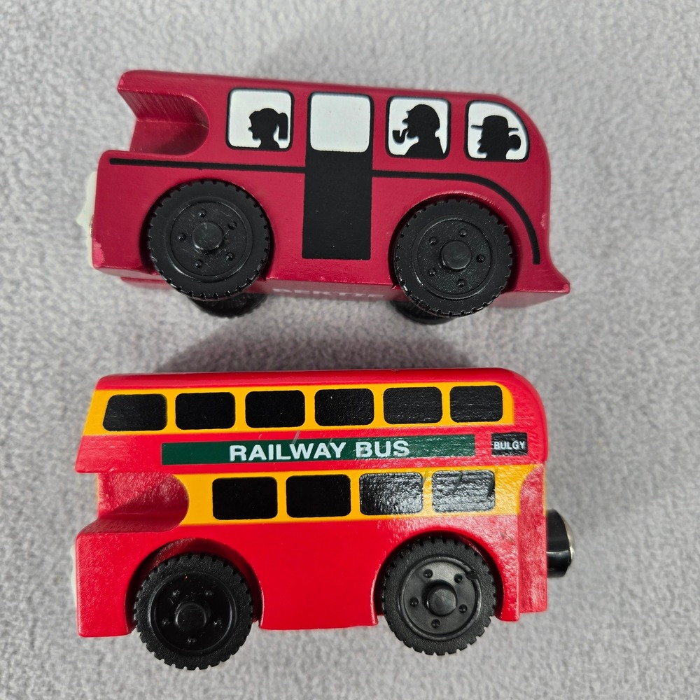 Thomas & Friends Bertie and Bulgy Wooden Railway Bus Set Red Kids Vintage Toy